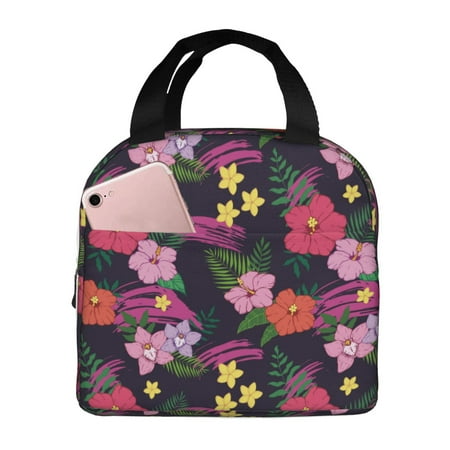 Insulated Lunch Bag for Women Men - colorful flowers_C Leakproof Cooler Lunch Box for Women Men  Lunch Tote Bags for Work School Picnic Travel