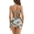 thumbnail image 3 of Bañadores de bikini de 3 piezas con tirantes ajustables para mujer, parte inferior triangular con falda de malla, color gris grande, 3 of 5