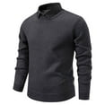 thumbnail image 2 of qelini Fall Sweater for Men Crewneck Pullover Knitted Sweaters Solid Long Sleeve Tops Dressy Warm Blouses, 2 of 4