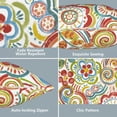 thumbnail image 3 of Outdoor/Indoor Lumbar Pillow Covers ONLY, 12\u201d x 20\u201d Fade-Resistant Patio Lumbar Cushion Cases Decorative Throw Pillowcase Shell for Couch Patio Garden Furniture Use - Flower Multi, 3 of 6
