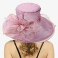 thumbnail image 2 of AWZXDE Womens Dress Hat With Wide Leaf Flower Beach Hats For Women Bridal Shower Sun Block Elegant And Casual Purple, 2 of 6