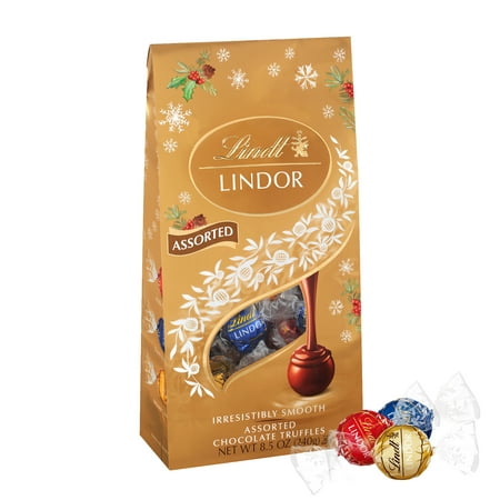 Lindt Lindor Assorted Chocolate Candy Truffles, 8.5 oz. Bag
