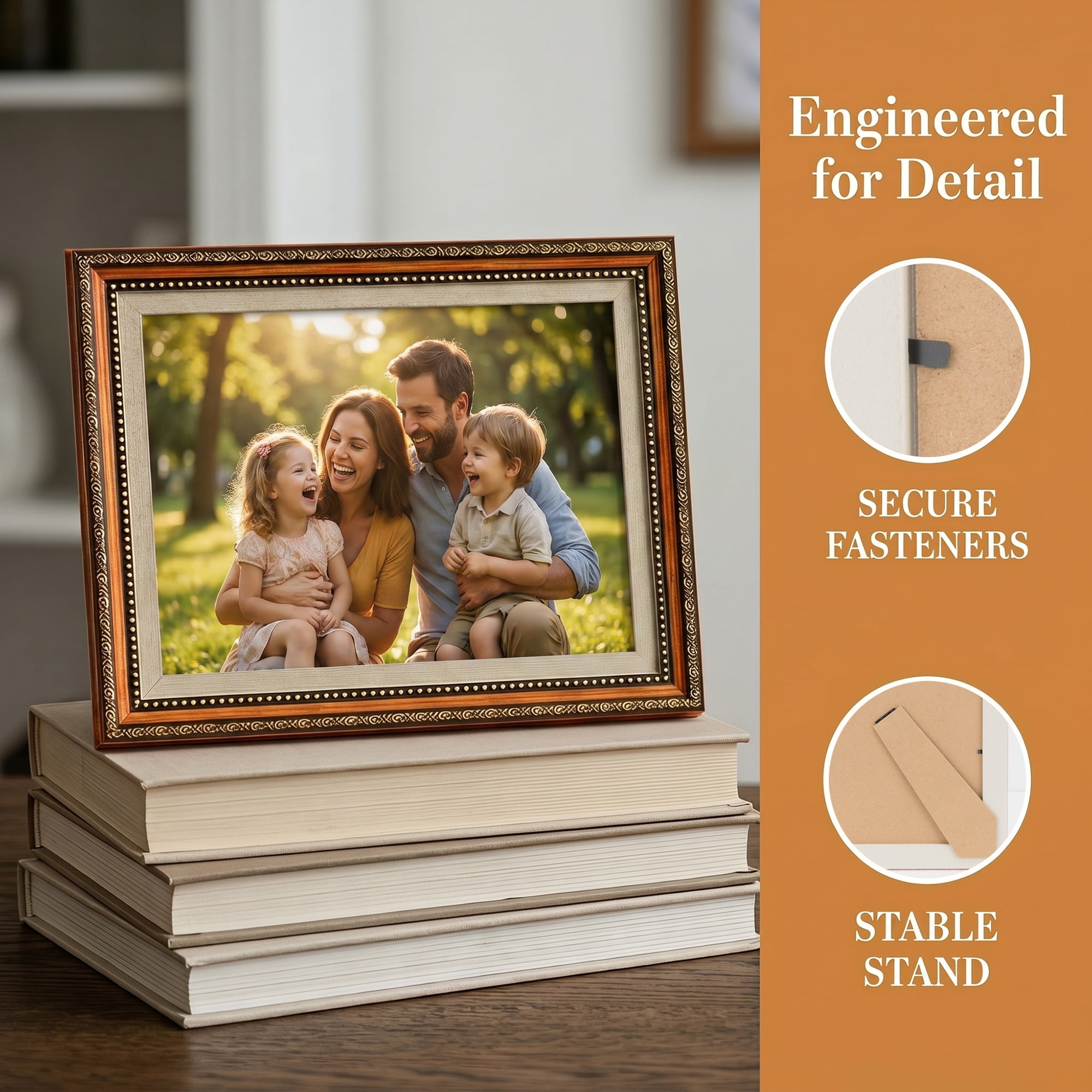 Unique Bargains Vintage Resin Picture Frame with HD Glass Red 4" x 6"