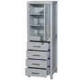 thumbnail image 2 of Wyndham Collection Sheffield 24" 4-drawer Wood Linen Tower in Gray/Chrome, 2 of 3