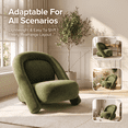 thumbnail image 4 of iooHug 32" Velvet Accent Chair, Modern Upholstered Armchair with Soft Cushion and Curved Backrest, Comfy Lounge Chair for Living Room, Bedroom, Reading Corner, Green, 4 of 8