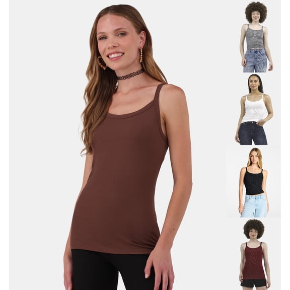 No Boundaries Ribbed Cami Top, 1 or 5-Pack, Women's