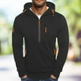 thumbnail image 2 of LUOGENLI Men Hoodies Graphic Pink Men's Quarter Zip Hoodie with Multiple Pockets Lightweight Comfortable Pullover Sweatshirt for Casual Outdoor Wear Mens Hoodies Blanket Black Size XXXL, 2 of 5