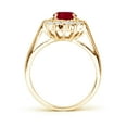 thumbnail image 2 of ANGARA Natural Princess Diana Inspired 1.25 ct Ruby Ring with Diamond Halo in 14K Yellow Gold for Women (Size-8x6mm) | July Birthstone, Anniversary, Jewelry Gift for Women | Natural Ruby Ring, 2 of 9
