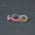 thumbnail image 2 of Multi Sapphire Wave Eternity Ring, Spiral Eternity Band, 925 Sterling Silver Ring, Engagement Ring, Colorful Ring, Proposal Ring, 2 of 5
