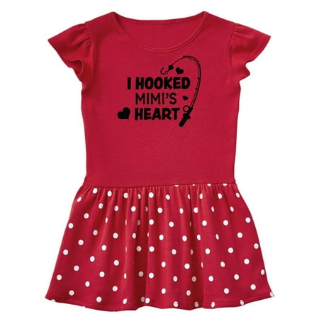 

Inktastic I Hooked Mimi s Heart with Fishing Rod Gift Toddler Girl Dress