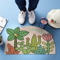 thumbnail image 2 of Halloween Decorations Cute Spring Half Round Doormat Silk Loop Rubbing Soil Mat Easy To Clean Indoor Dirty Pvc Green Carpet Outside The Main Door, 2 of 7