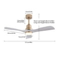 thumbnail image 2 of Low Noise Indoor Lighting Fixtures Remote Control 48" Led Ceiling Fan Light, 2 of 20