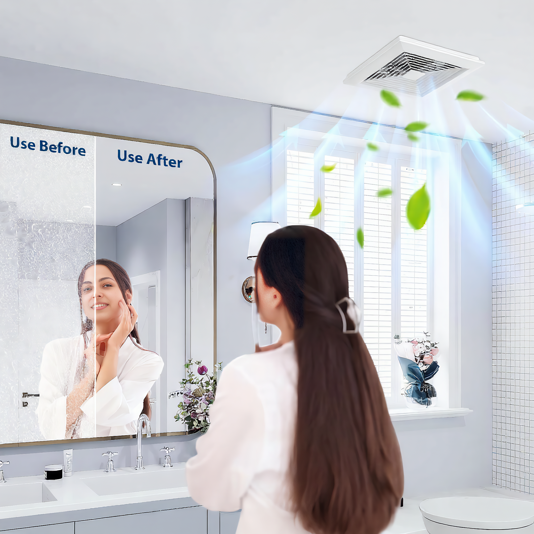 Bathroom Exhaust Fan Ceiling Ventilation Fan with Quiet Brushless Motor for Kitchen Bedroom Office Ventilation