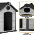 thumbnail image 5 of ZYJOYY 46" Large Dog House Outdoor Weatherproof with Floor & Air Vents, Spacious Plastic Kennel Shelter for 2 Large Dogs, Cement Grey, 5 of 8