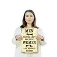 thumbnail image 3 of Men to the Left Because Women Are Always Right 10 Inch x 14 Inch Novelty Plastic Sign Durable Weatherproof UV Protected Perfect for Bathrooms Homes Fun Gag Gift for Couples Crafted in, 3 of 5