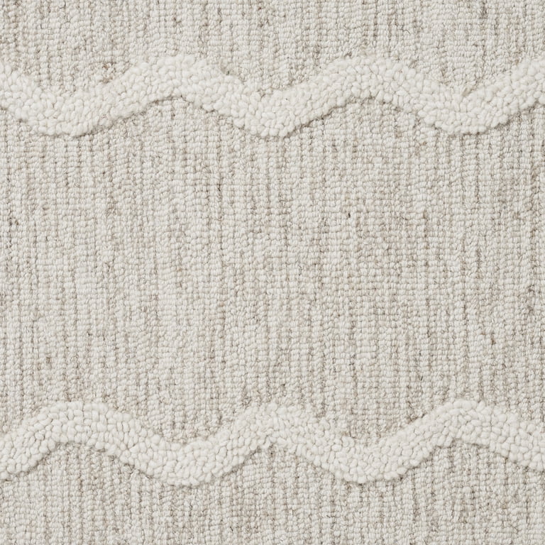 ティムページ My Texas House Stella Ivory Scallop Wool Indoor Area Rug, 5' x 7