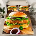 thumbnail image 2 of Erosebridal Hamburger Bed Sheets Twin Adults,Chicken Hamburger Sheet Set Funny Home Decor,Fast Food Themed Fitted Sheet Chicken Burger Top Sheet, 2 of 5