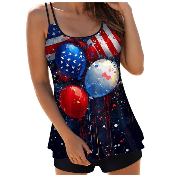 adviicd Hauts de Maillot de Bain pour Femmes, Haut de Tankini à Col Montant, Maillot de Bain Dos Nu pour Femmes, Maillot avec Trou Clé, Haut de Bain Seulement (Bleu Foncé, M)