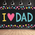 thumbnail image 5 of Colorful Hearts I Love Dad Chalkboard Banner for Father's Day Family Celebration Home Decoration, 5 of 8