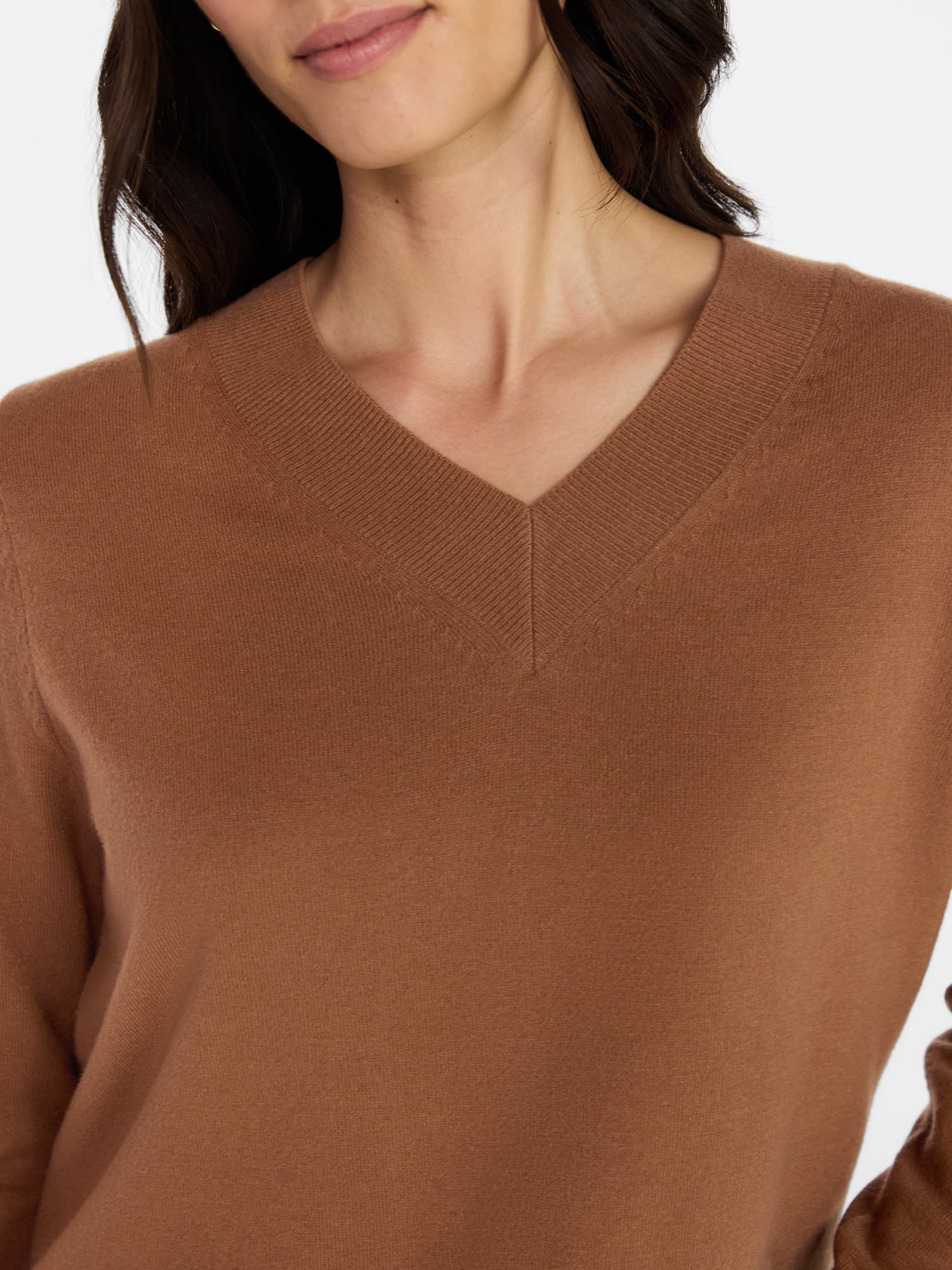 Time and Tru Women's V Neck Sweater, Lightweight, Sizes XS-XXXL