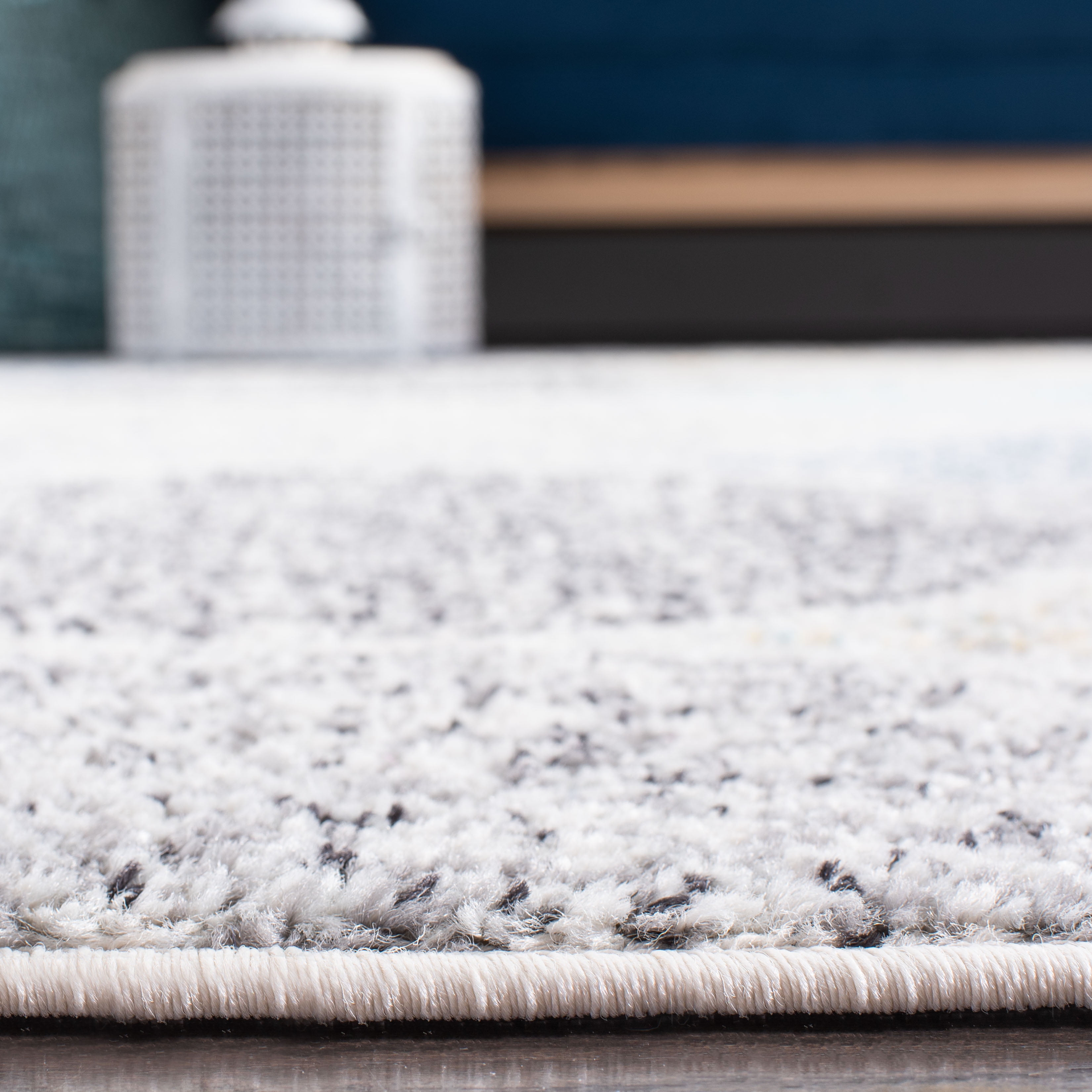 SAFAVIEH Madison Leighton Geometric Runner Rug, Ivory/Blue, 2'3" x 20'