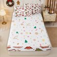 thumbnail image 4 of Erosebridal Cartoon Gingerbread Pattern Zipper Full Size Comforter Sets with Fitted Sheet and 2 Pillowcases,Sweet Christmas Zipper Bedding Set,White,Reversible, 4 of 7