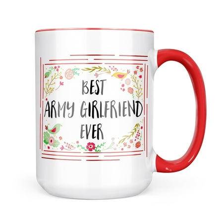 

Neonblond Happy Floral Border Army Girlfriend Mug gift for Coffee Tea lovers