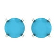 thumbnail image 3 of Clara Pucci 4Ct Turquoise Round Cut VVS1 Push Back Stud 14k Solid hypoallergenic Gold Designer Earrings For December, 3 of 7