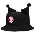thumbnail image 2 of My Melody Kuromi Inspired Black unisex Bucket Hat with ears, 2 of 7
