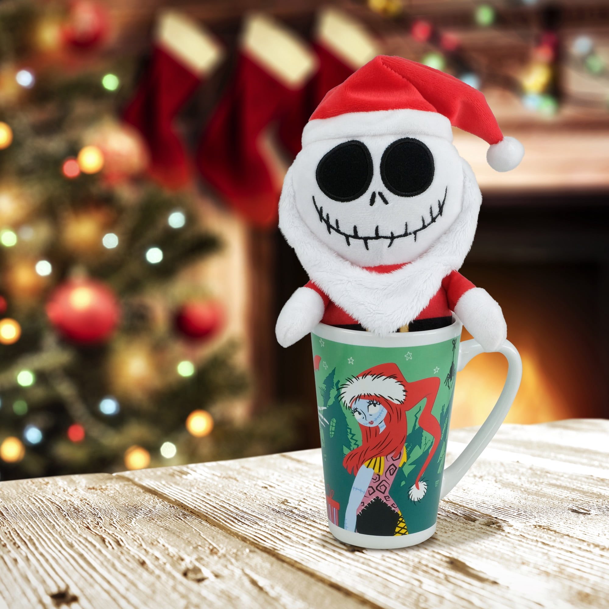 Jack Skellington Santa Plush in Holiday Latte Mug – Giftable Set