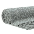 thumbnail image 4 of Chanasya Super Soft Leopard Print Acrylic Throw Blanket With Tassels - Lightweight Modern and Shabby Chic Woven Blanket for Bed, Sofa, Chair, Living Room, and Bedroom Decor (50x65 Inches) Charcoal, 4 of 6