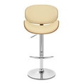 thumbnail image 2 of Armen Living Naples Barstool, Chrome Finish with PU Upholstery and Walnut Veneer Back, 2 of 10
