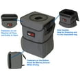 EPAuto Waterproof Car Trash Can with Lid and Storage Pockets, Dark Grey