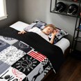 thumbnail image 4 of Manfei Boys Sport Twin Comforter Sets, Basketball Checkered Bedding Set, Black Red Bedding Set, Black Reversible 2pcs 1 Comforter and 1 Pillowcase, 4 of 6