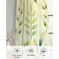 thumbnail image 6 of Sage Green Leaves Sheer Curtains 63 Inch Length 2 Panels Set for Living Room/Bedroom, Summer Botanical Farmhouse Leaf Kitchen Curtains Grommet Semi-Sheer Curtains Drapes Window Treatments 42"x63"x2, 6 of 7