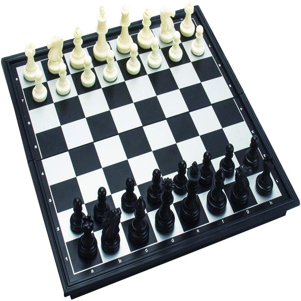 Amerous 10" x 10" Travel Magnetic International Chess Set with Folding Chess ... 