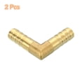 thumbnail image 3 of Conector de Codo en Ángulo Recto de Latón de 2 Paquetes, Conector de Manguera de Latón de 3/8" ID para Conectar Agua, Combustible, Aire, Mangueras de Aceite, 3 of 7