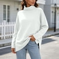 thumbnail image 7 of QINGFSAP Womens Turtleneck Top Long Sleeve Side Split Pullover Shirt Casual Loose Fit Fall Winter Blouse, 7 of 7