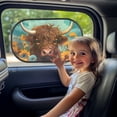 thumbnail image 3 of Jeiento Highland Cow Car Window Shades for Baby Sunflower 2 Pack Car Side Window Sun Shade Sun Glare and UV Rays Protection for Kids Interior Auto Accessories Decor, 3 of 7