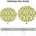 thumbnail image 4 of Summer Yellow Lemon Green Leaf Round Tablecloth Farmhouse Table Cover with Elastic Edge Washable Fitted Table Cloth for Kitchen Patry Outdoor Decor Fits 44", Medium, 4 of 6