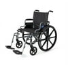 Medline K4 Extra-Wide Lightweight Wheelchair, 22" Wide Seat, Removable Desk-Length Arms, Elevated Leg Rests