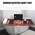 thumbnail image 4 of Bathtub Storage Tray Bamboo Spa Bathtub Storage Box Book Shape Wine Rack Non-slip Bottom Retractable Sides, 4 of 8