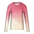 thumbnail image 4 of Honeeladyy Pullover Top for Men Long Sleeve 3D Flame Printed Round-Neck Sweatshirt Slim Fit Sport Casual Tee Shirt Blouses #Ta-Pink-XXXL, 4 of 5