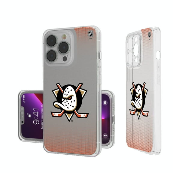 Anaheim Ducks Linen Logo iPhone Clear Case