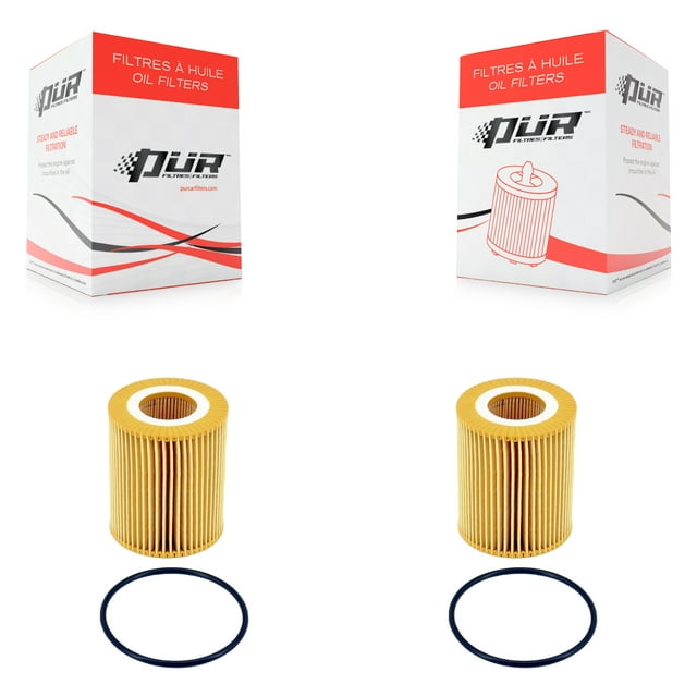 PUR Engine Cartridge Oil Filter (2 Pack) for Car Ford F-150 Land Rover Range Sport Discovery K56-100487