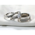 thumbnail image 4 of Matching Rings Couple Rings 1CT CZ 10kt White Gold Plated Women Wedding Ring Sets, 4 of 7