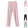 thumbnail image 4 of ZACPNCV Girls Wide Leg Pants Summer Beach Casual Flowy Palazzo Pants Loose Fit Drawstring Lounge Trouser Black 14-15 Years, 4 of 4