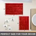 thumbnail image 5 of Civkor Bathroom Rugs,Chenille Bath Mat Set Non Slip Backing Washable,31x20 and 24x16Inch,Red, 5 of 8