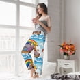 thumbnail image 6 of Picia Rainbow Animals on Noah's Ark Womens Soft Woven Cotton Elastic Waistband Sleep Pajama Pant Lounge Sleep Pant With Pockets And Drawstring-Small, 6 of 9