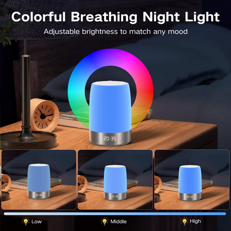FETERVIC White Noise Machine, Night Light, Alarm Clock, 32 Sounds